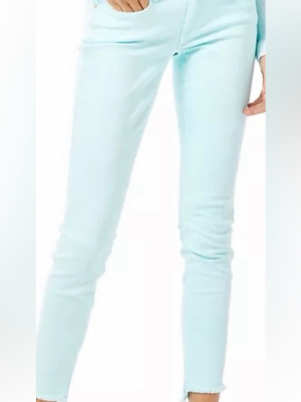 Lilly Pulitzer Light Aqua Cropped Ankle Jeans size 0